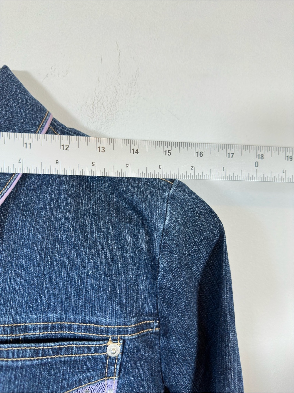 Lady Enyce Cropped Denim Jacket Embellished Size XL VTG Y2K Western Streetwear - Picture 8 of 12